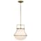 Nuvo Valdora 1-Light Pendant 14 in. Natural Brass White Opal Glass 60/7863 - alternate 3